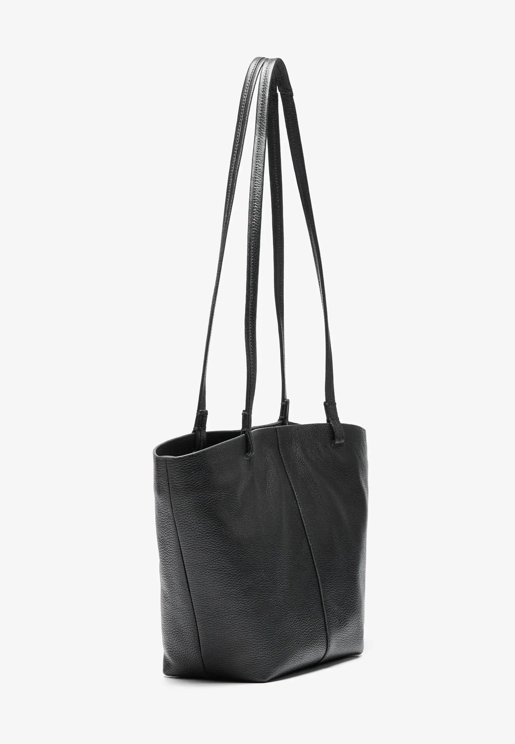 LEATHER - Sac à main en cuir- noir Zign