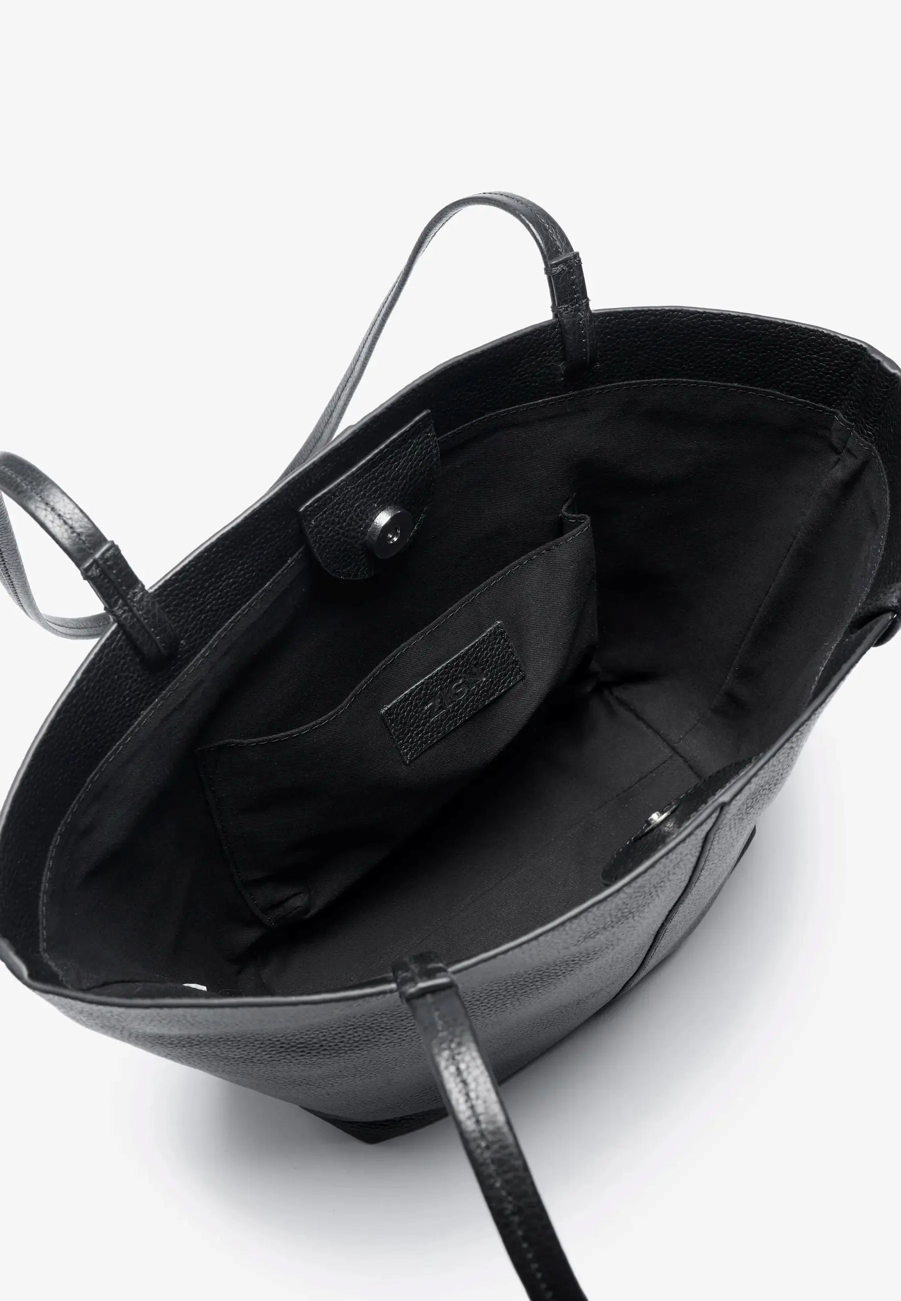 LEATHER - Sac à main en cuir- noir Zign