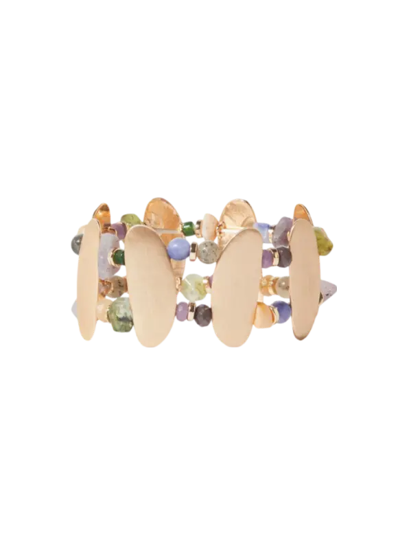 Bracelet Fantaisie Perles Jaune élastique - Bijou Pas Cher Et Coloré