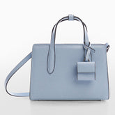 Petit sac shopper saffiano Antia - bleu ciel