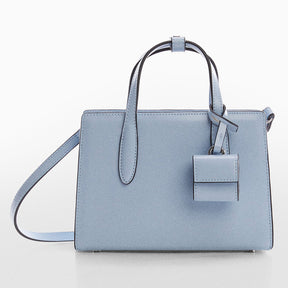 Small shopper bag saffiano Antia - sky blue