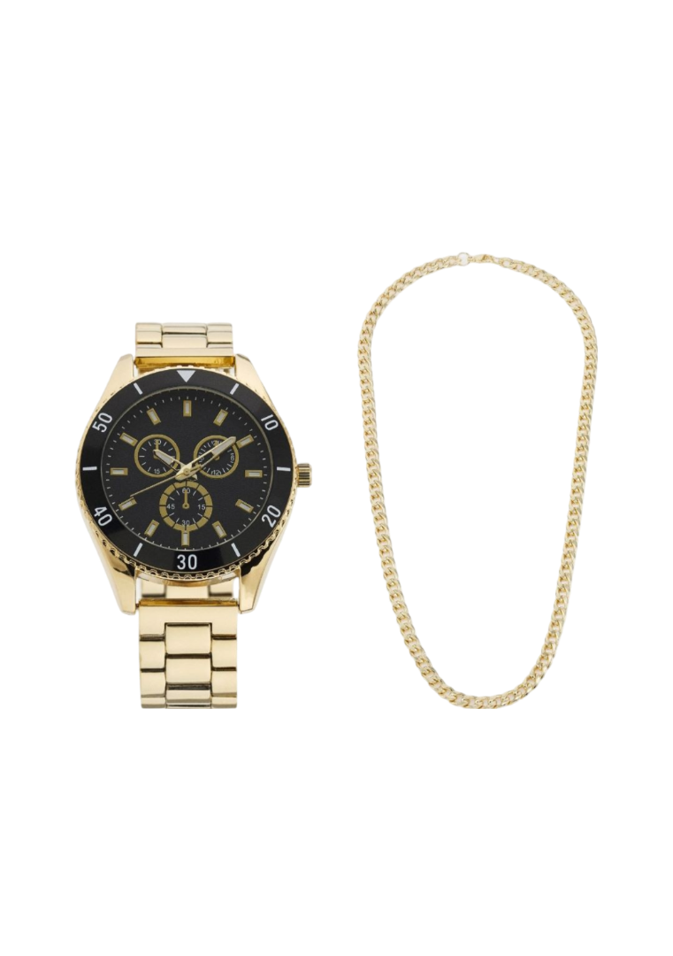 UNISEX WATCH AND NECKLACE SET