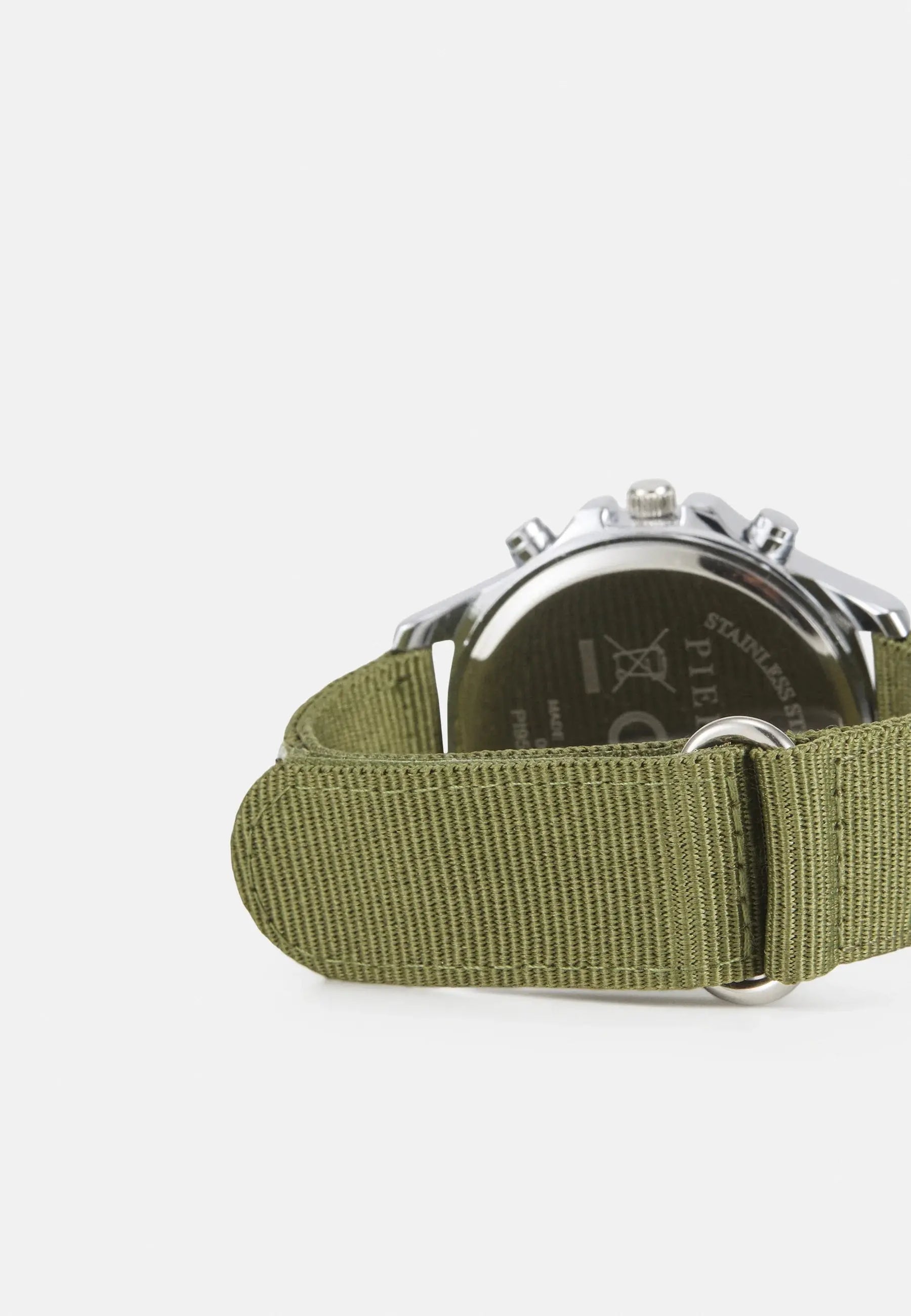 Montre-unisex-bracelet-vert-matière-du-bracelet-polyamide-fermeture-a-scratch