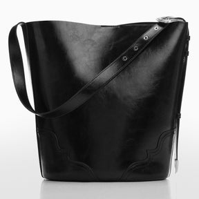 Sac shopper coutures Texas - noir