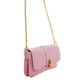 Victoria croco chain bag - candy pink