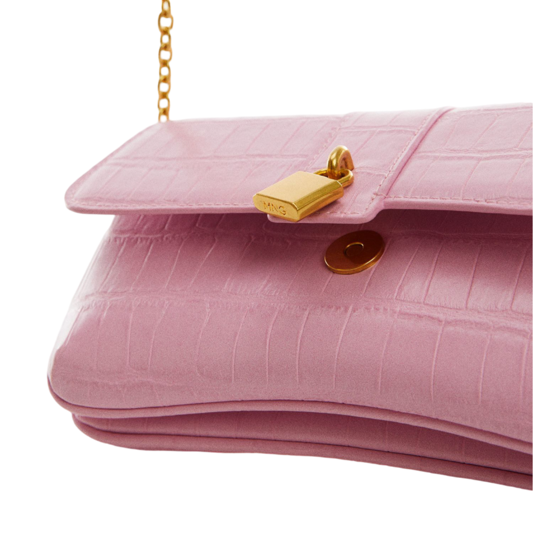 Victoria croco chain bag - candy pink