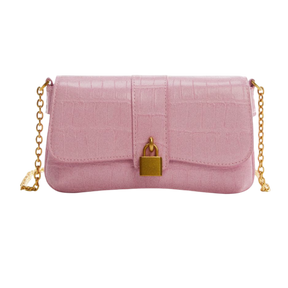 Victoria croco chain bag - candy pink